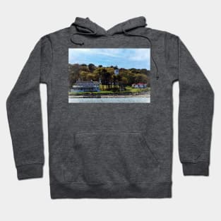 New England Lighthouse in Watercolor Hoodie